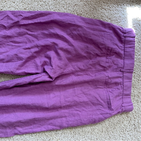 A&F Purple Sloane Linen Blend Wide Leg Pants Size 28/6L - Picture 7 of 7